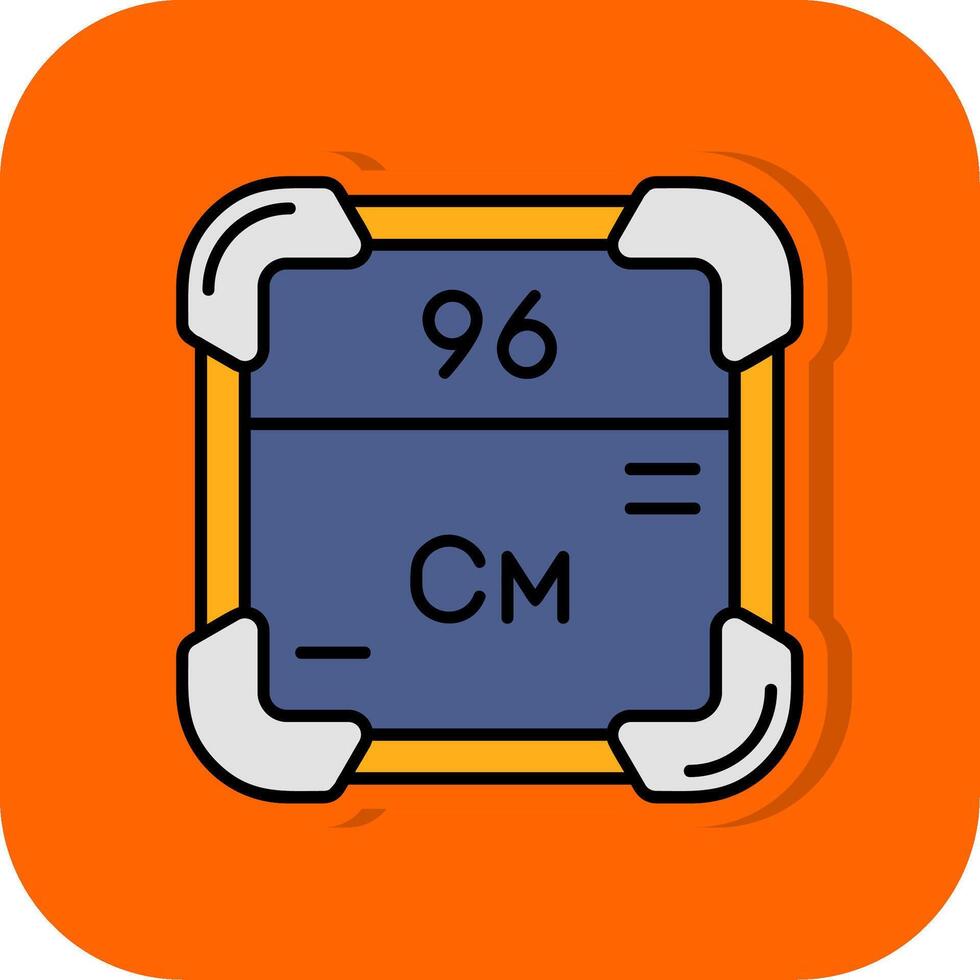 Curium Filled Orange background Icon vector