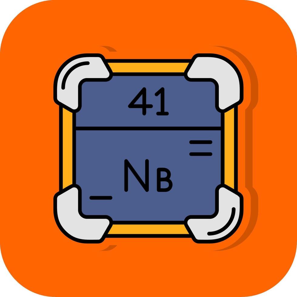 Niobium Filled Orange background Icon vector