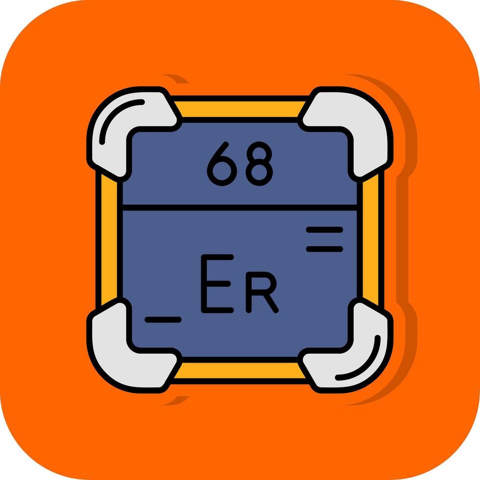 Erbium Filled Orange background Icon vector