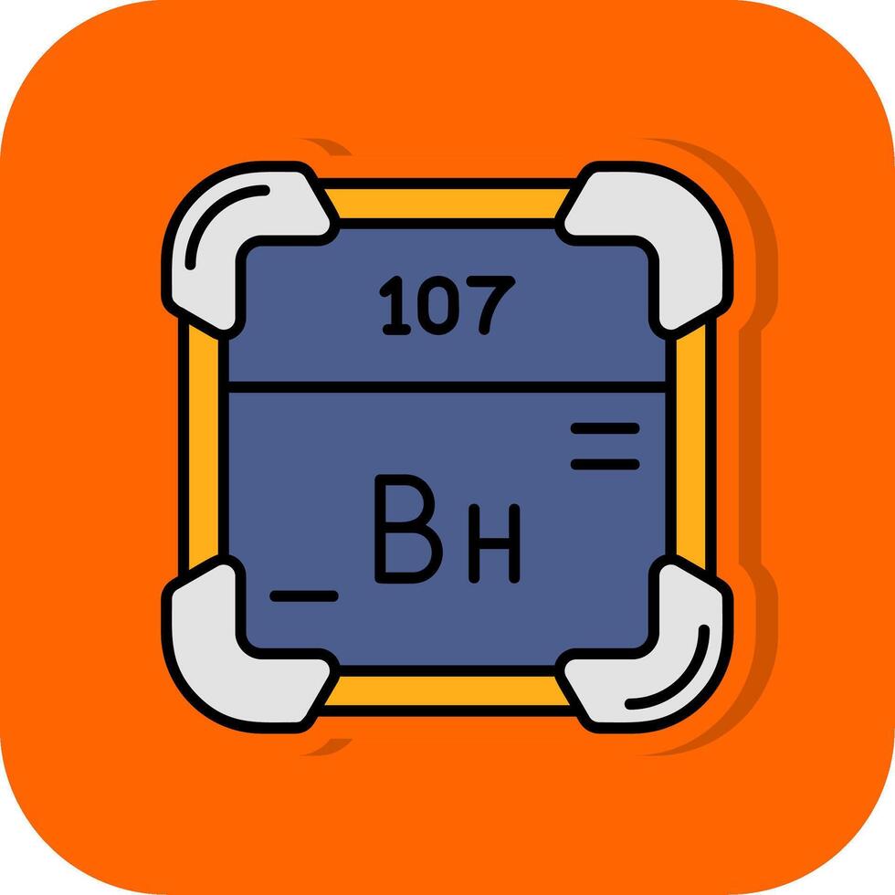 Bohrium Filled Orange background Icon vector