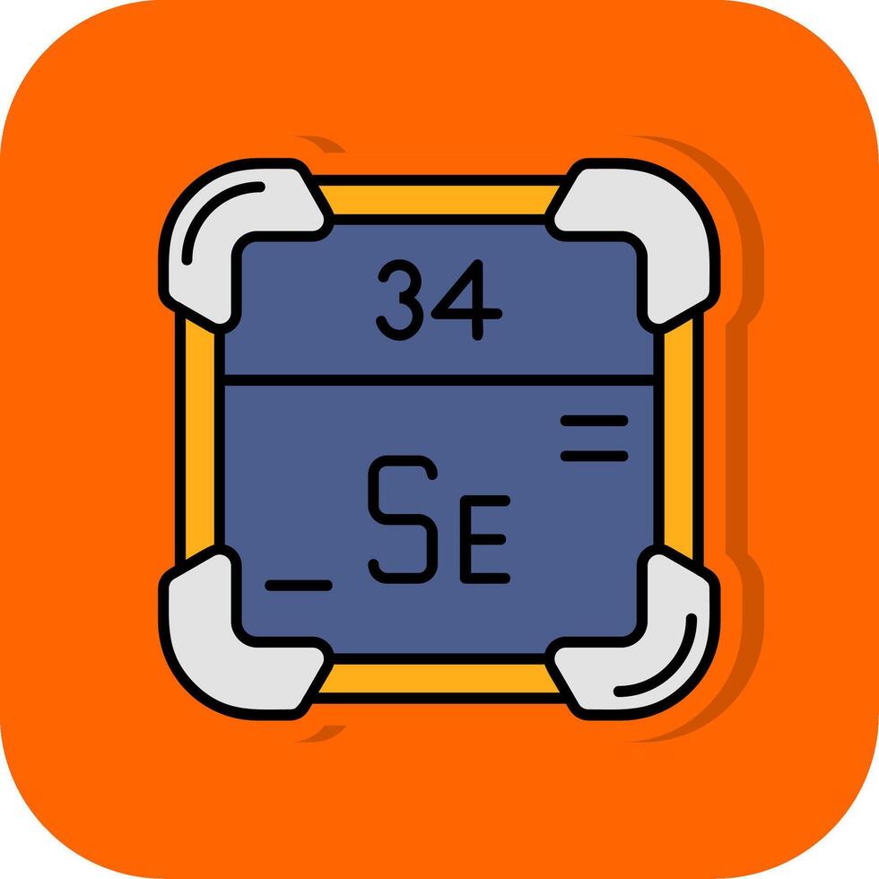 Selenium Filled Orange background Icon vector