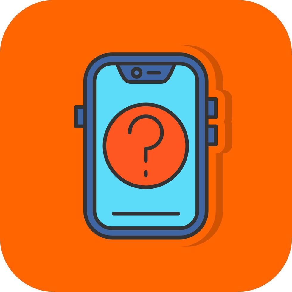 Question Filled Orange background Icon vector