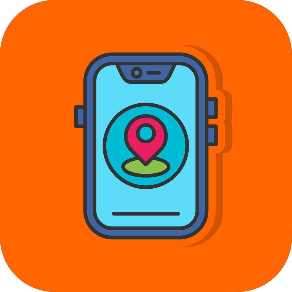 Location Filled Orange background Icon vector