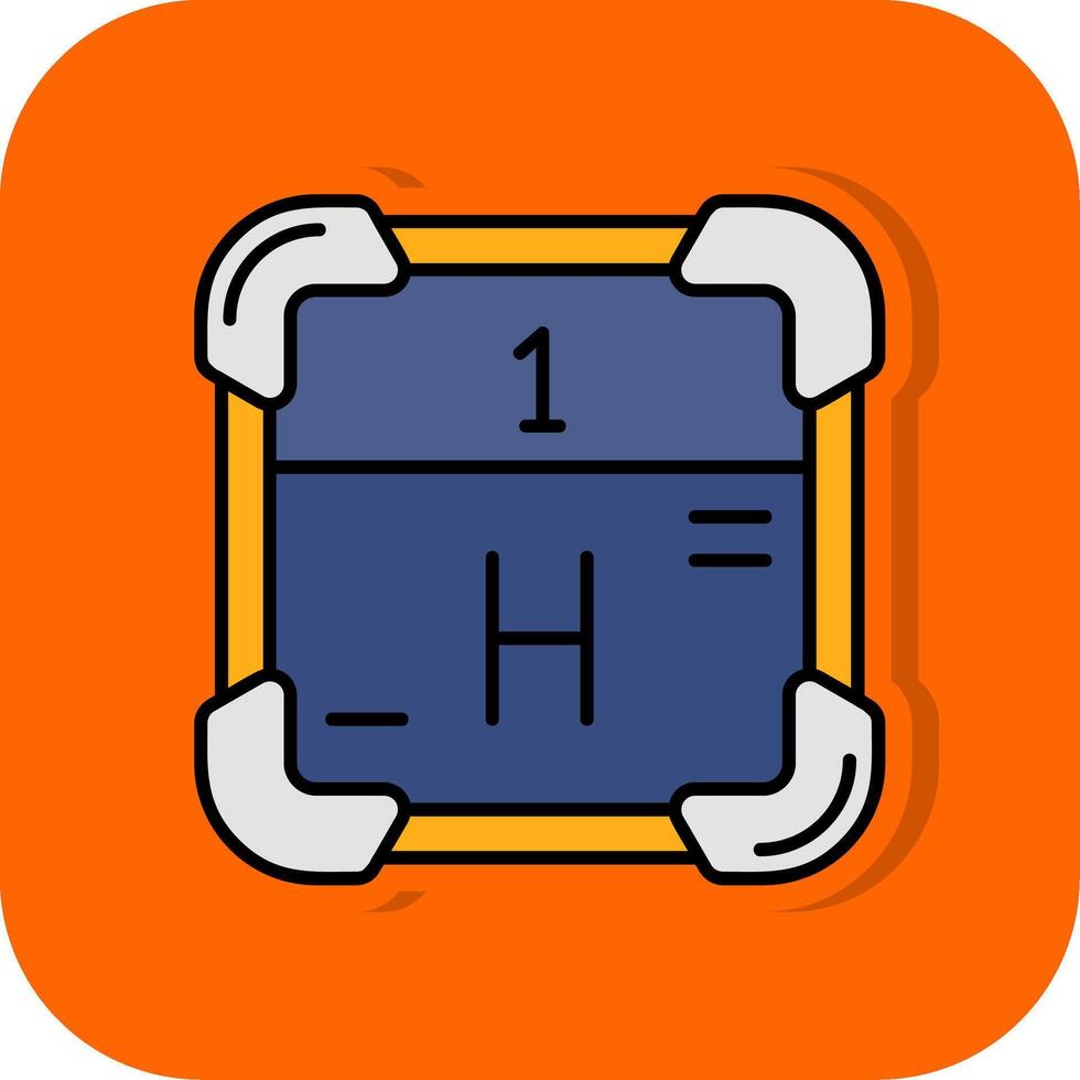 Hydrogen Filled Orange background Icon vector