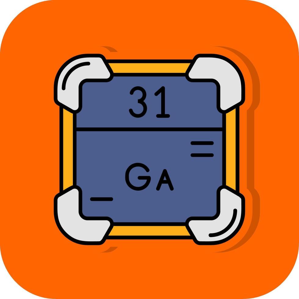 Gallium Filled Orange background Icon vector