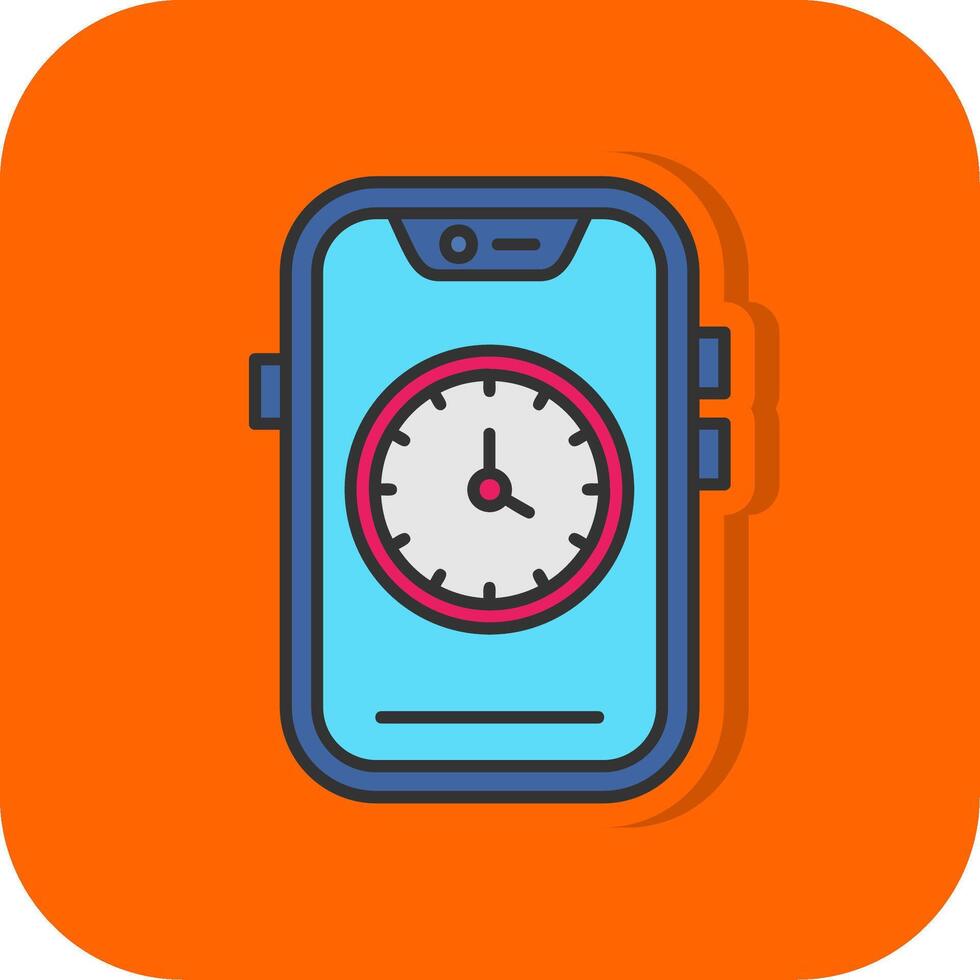 Time Filled Orange background Icon vector