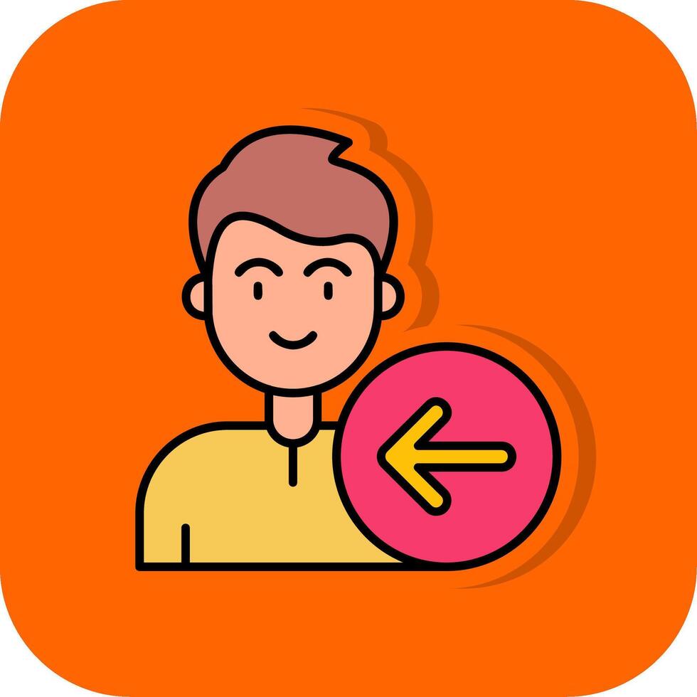 Back Filled Orange background Icon vector