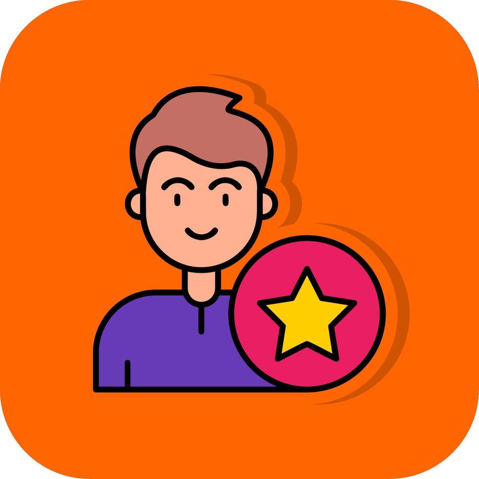 estrella lleno naranja antecedentes icono vector