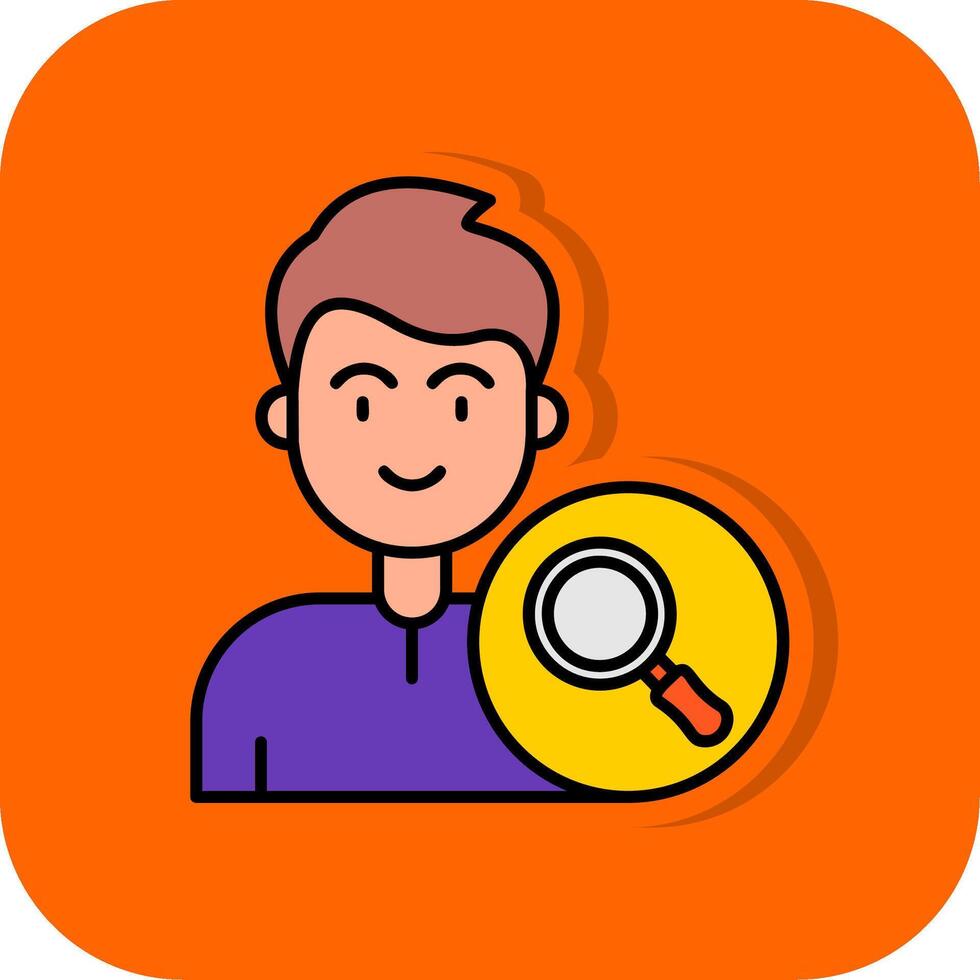 buscar lleno naranja antecedentes icono vector