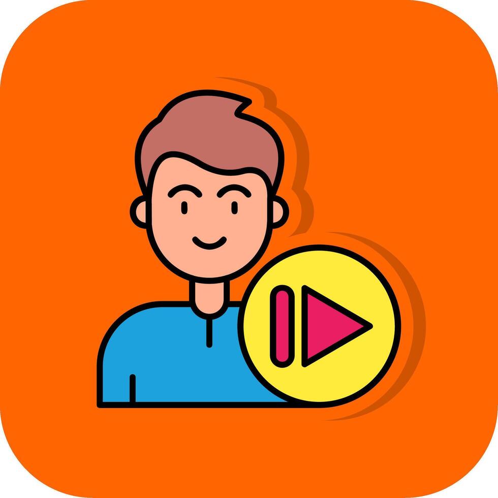 Next Filled Orange background Icon vector