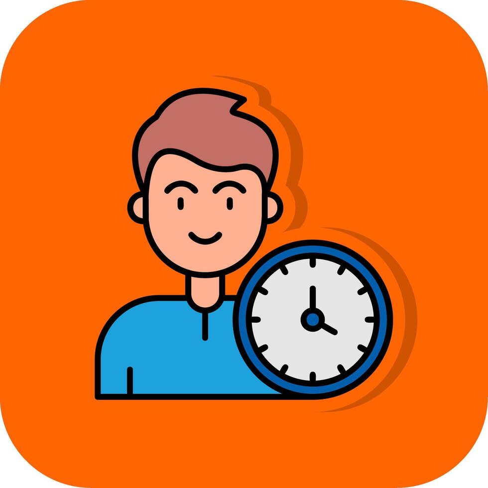 Time Filled Orange background Icon vector