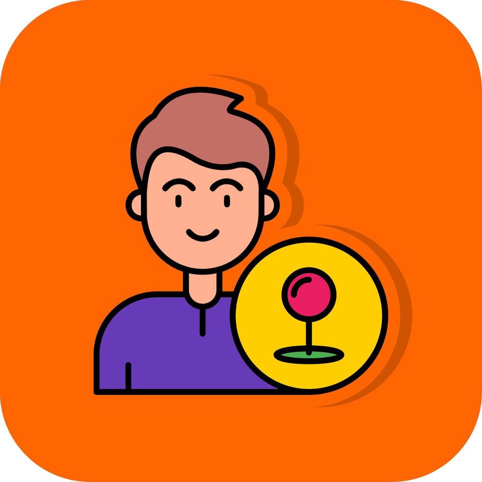 Pin Filled Orange background Icon vector