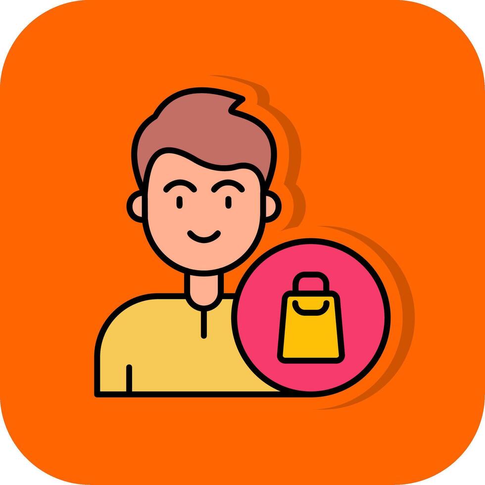 Shopping Filled Orange background Icon vector