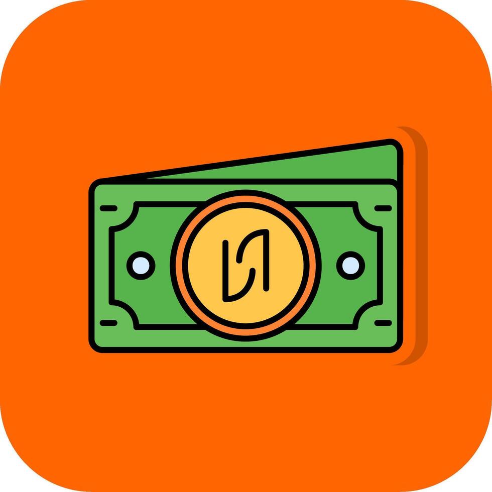 Shekel Filled Orange background Icon vector