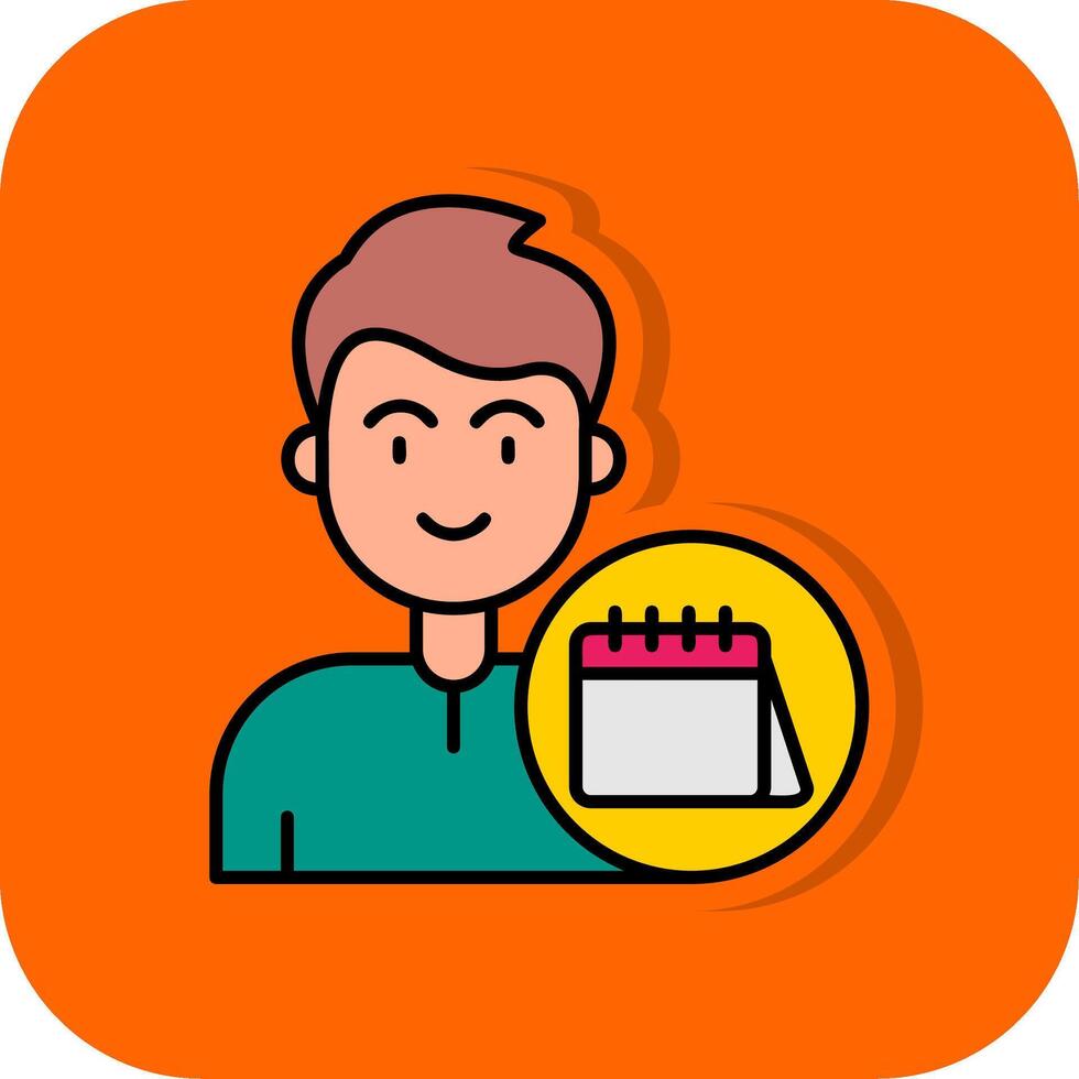 Calendar Filled Orange background Icon vector