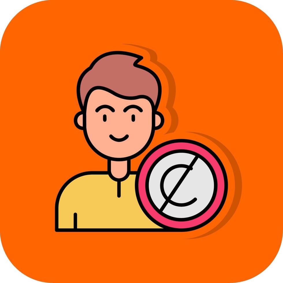 Copyright Filled Orange background Icon vector