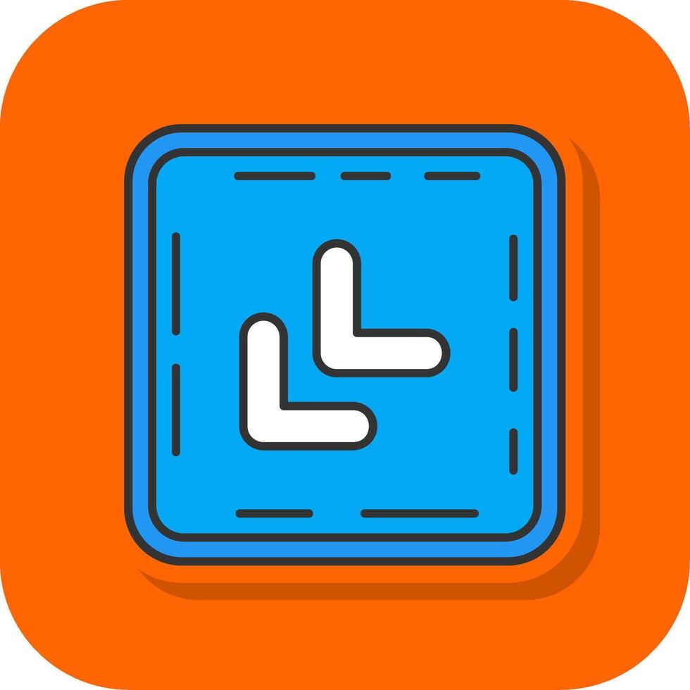 Chevron Filled Orange background Icon vector