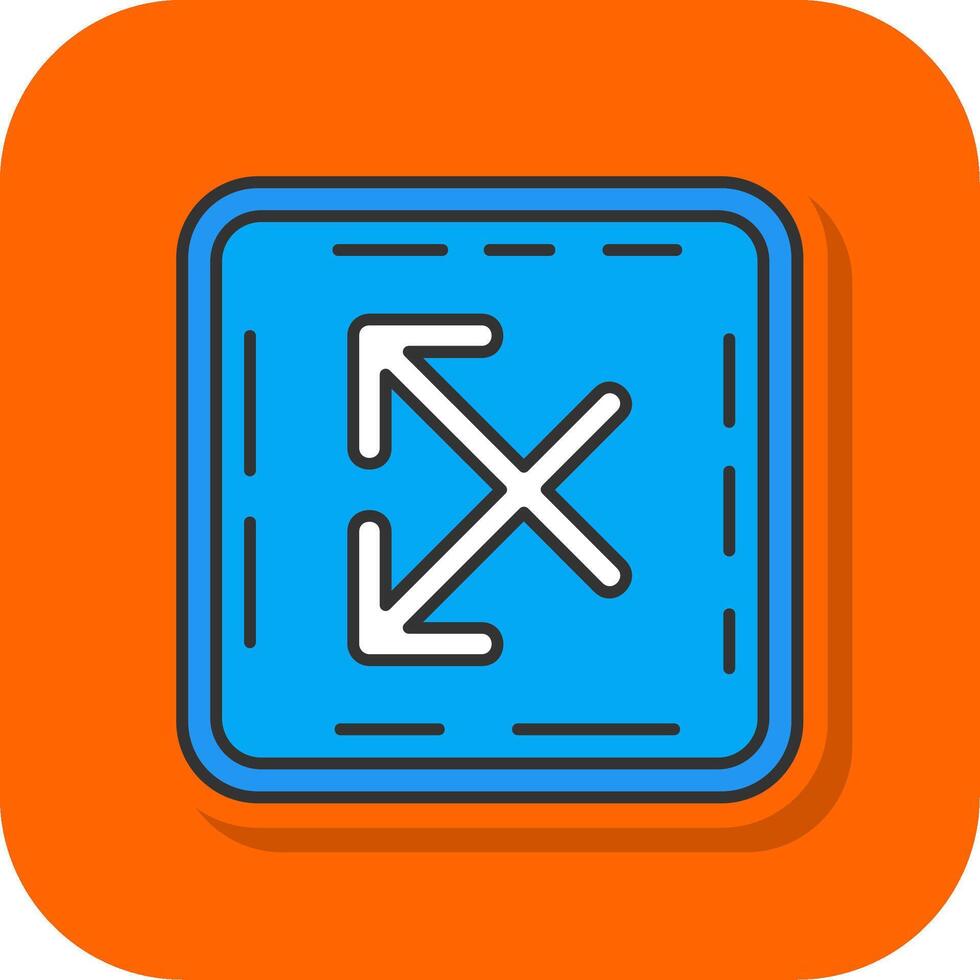 Intersect Filled Orange background Icon vector