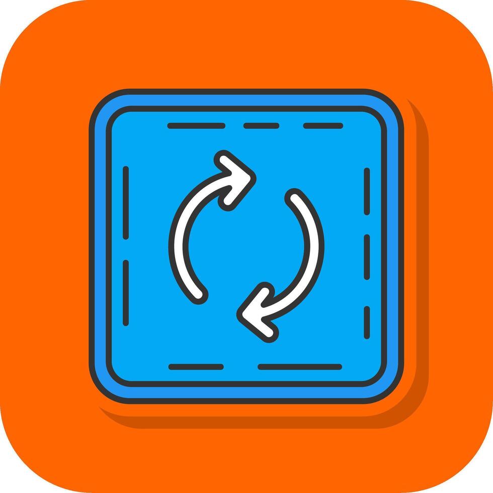 Loop Filled Orange background Icon vector