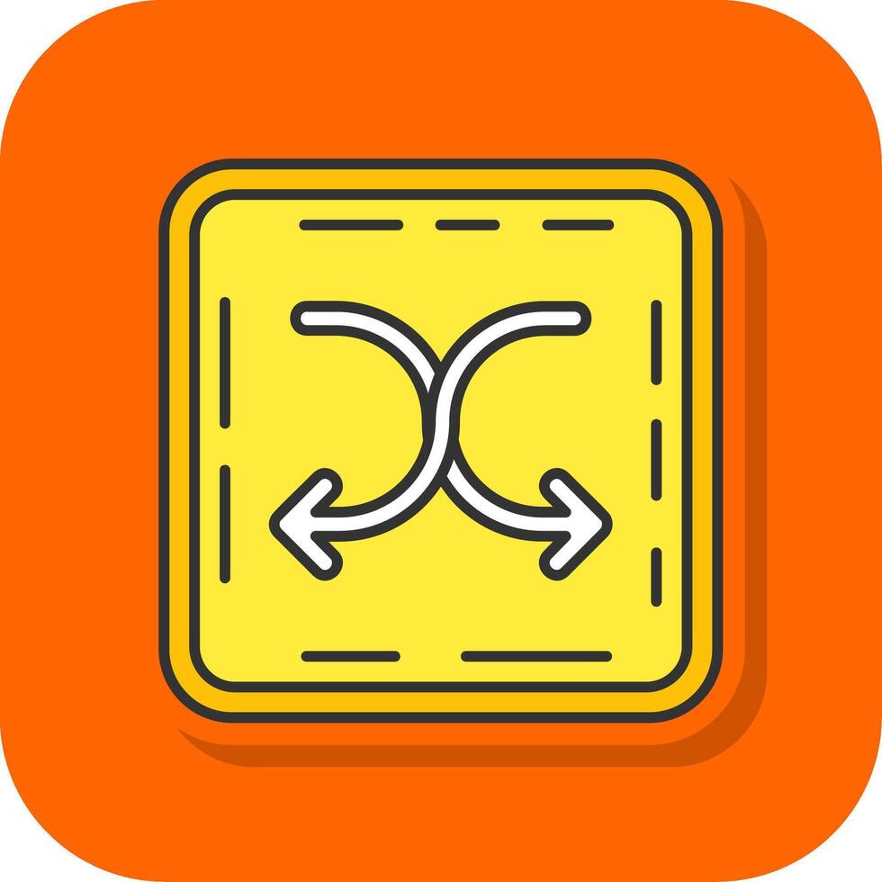 Shuffle Filled Orange background Icon vector