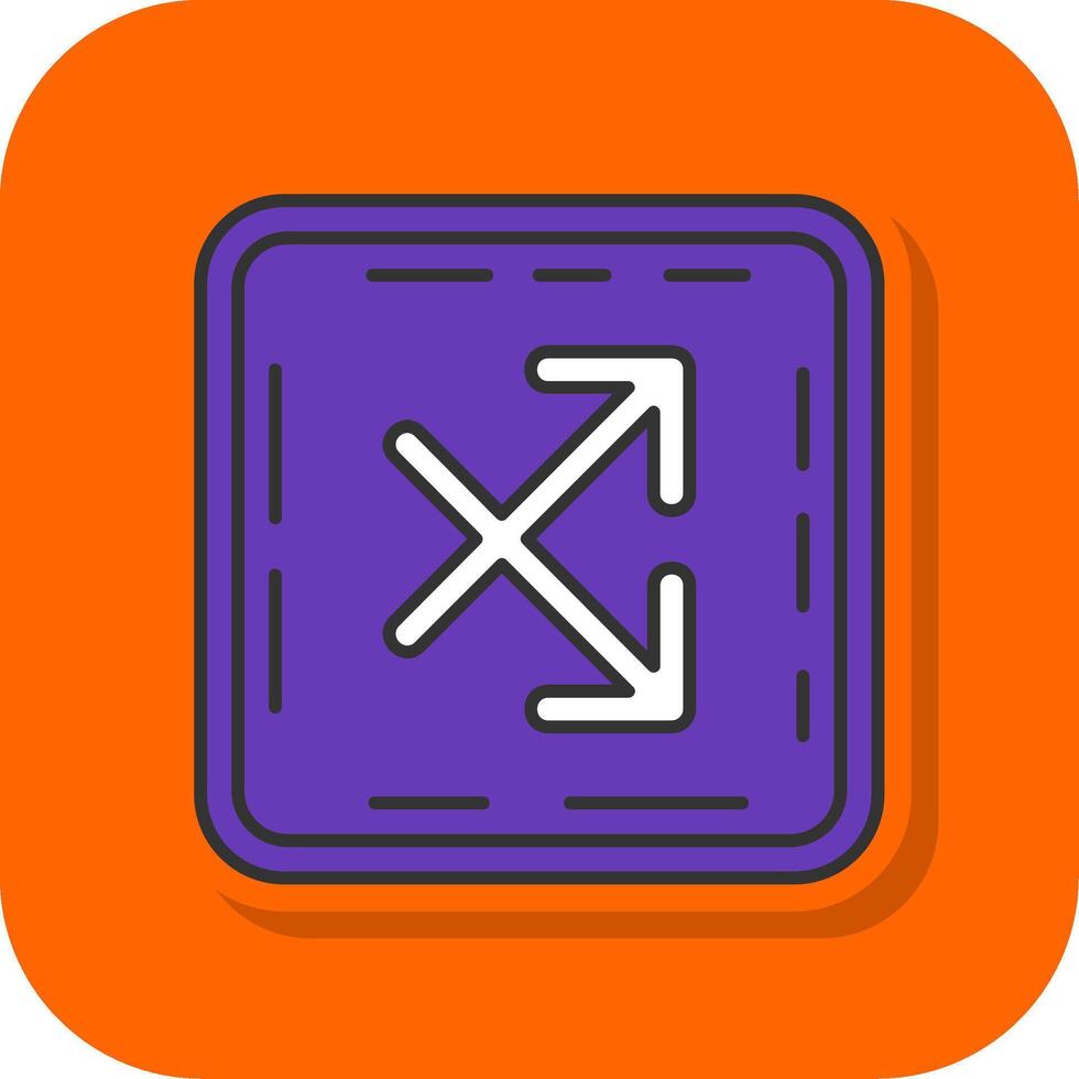 Intersect Filled Orange background Icon vector
