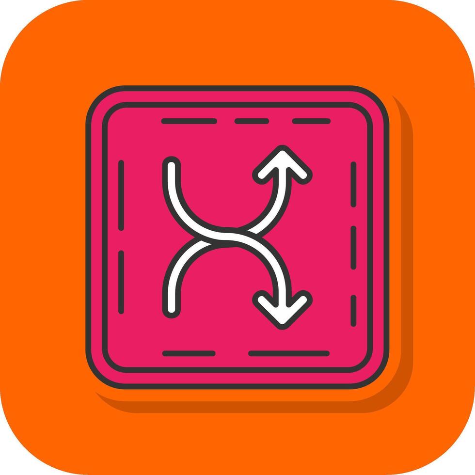 Shuffle Filled Orange background Icon vector