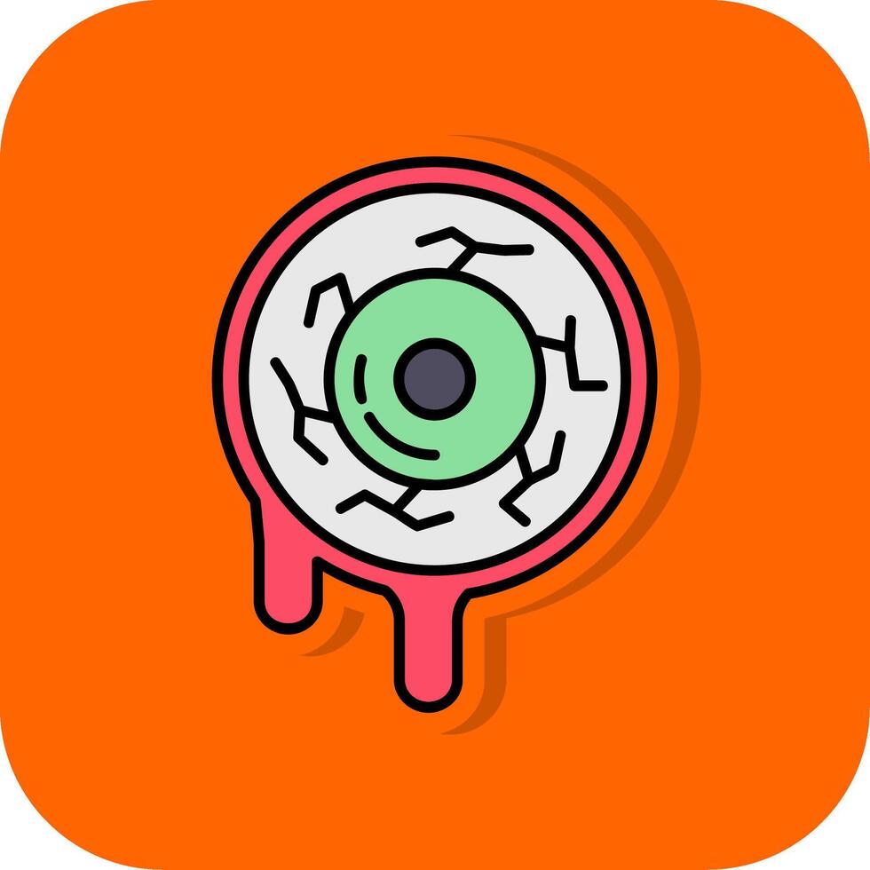 Eyes Filled Orange background Icon vector