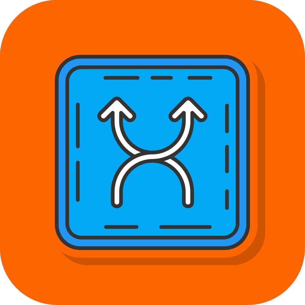 Shuffle Filled Orange background Icon vector