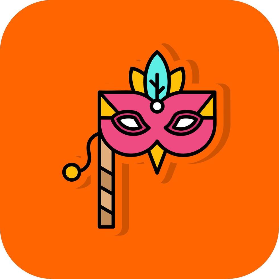 Mask Filled Orange background Icon vector