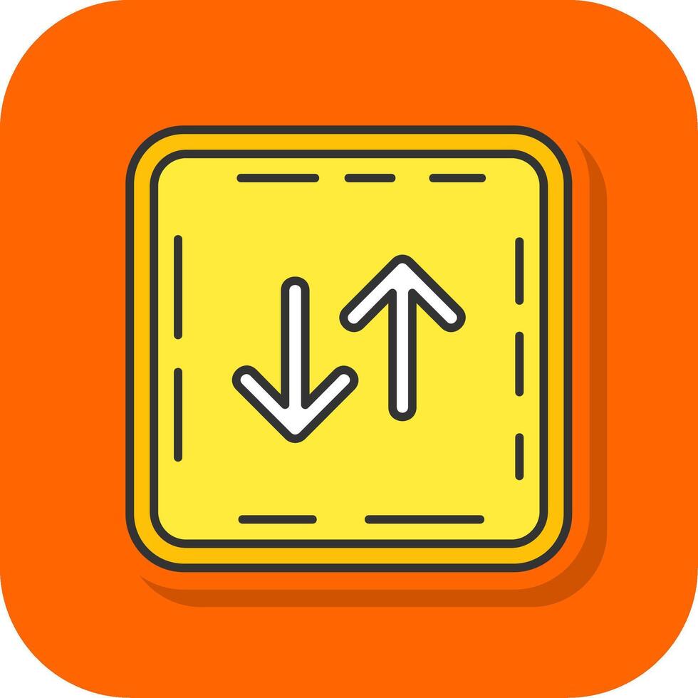 Swap Filled Orange background Icon vector