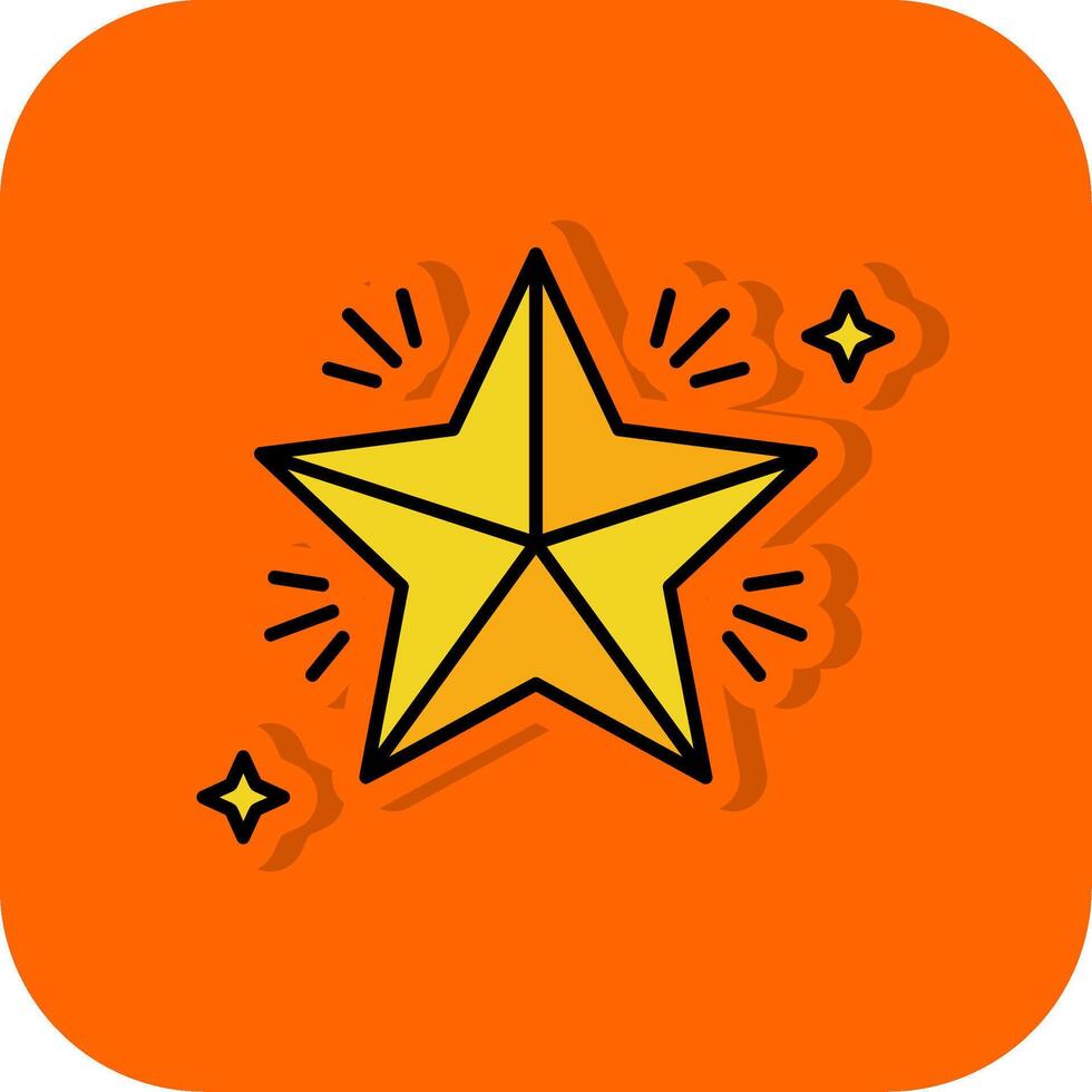 Star Filled Orange background Icon vector