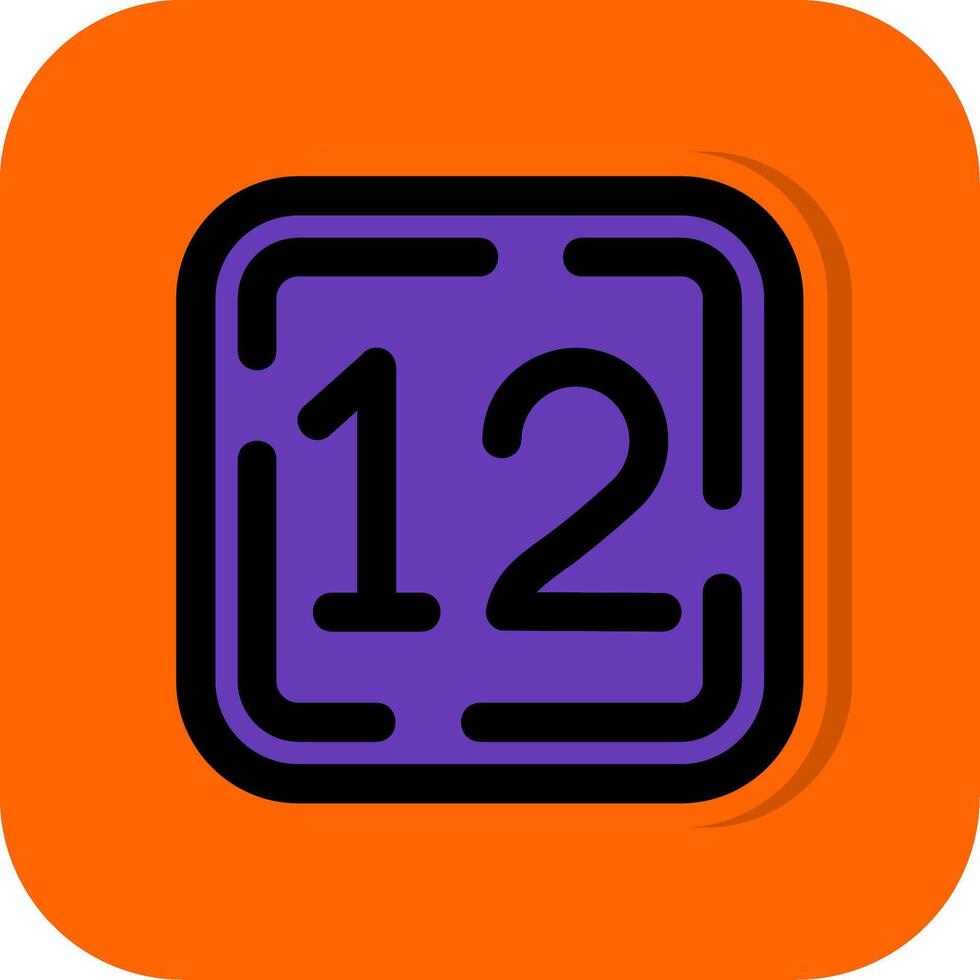 Twelve Filled Orange background Icon vector