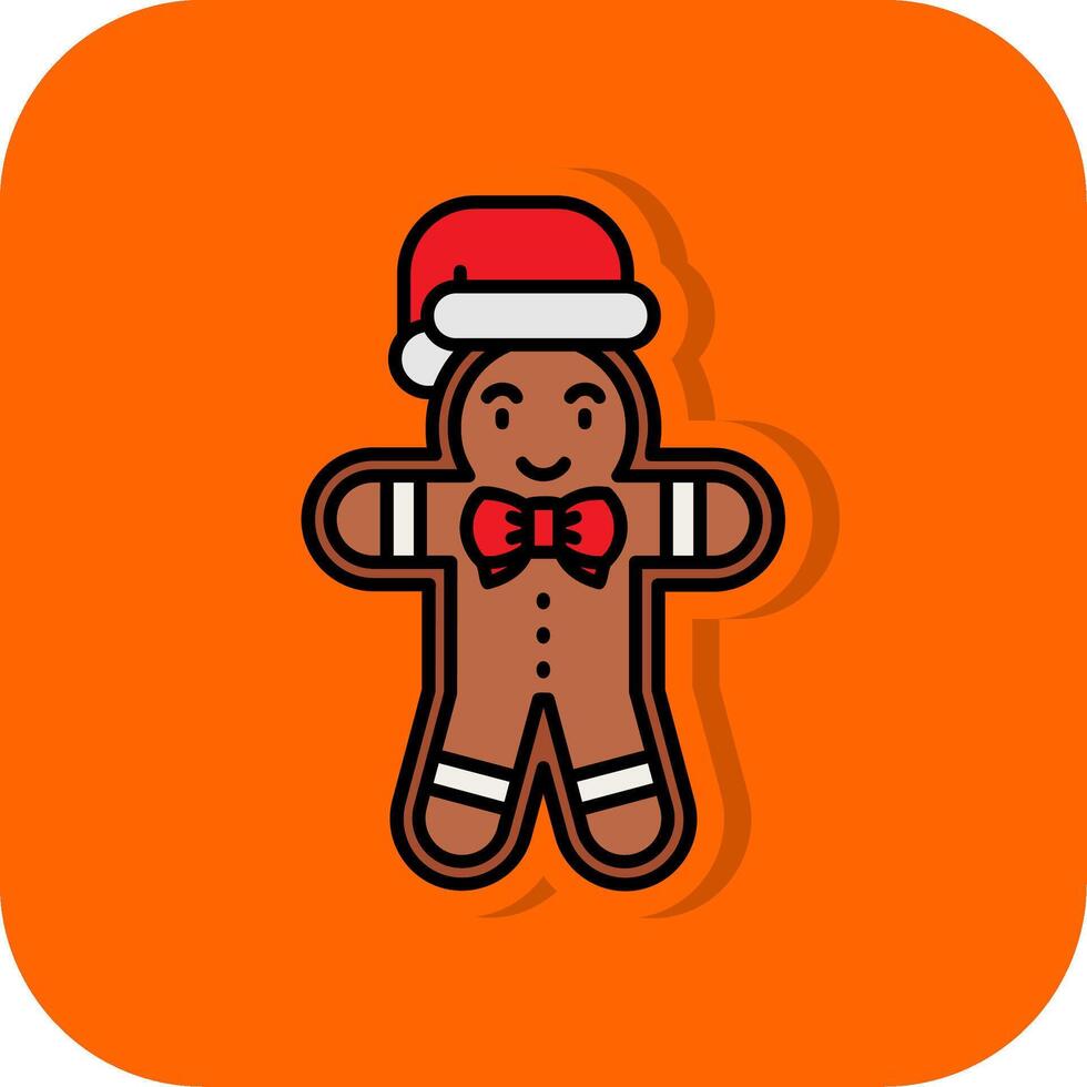 Gingerbread Filled Orange background Icon vector