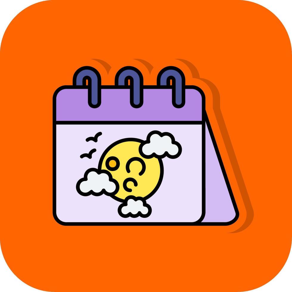 Calender Filled Orange background Icon vector