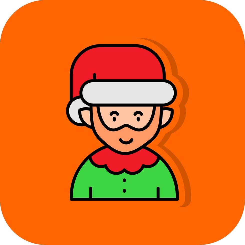 elfie lleno naranja antecedentes icono vector