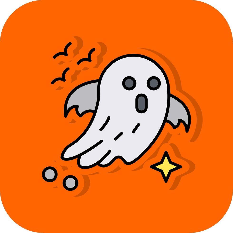 fantasma lleno naranja antecedentes icono vector