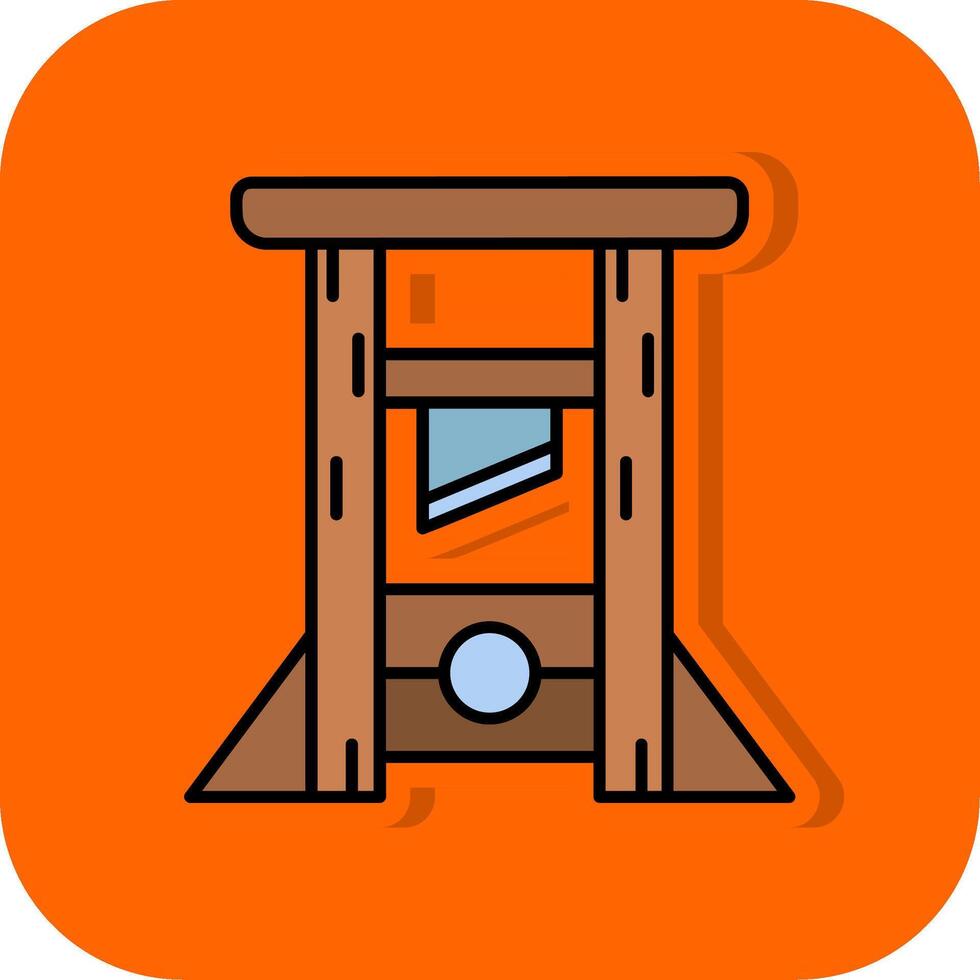 Guilotine Filled Orange background Icon vector