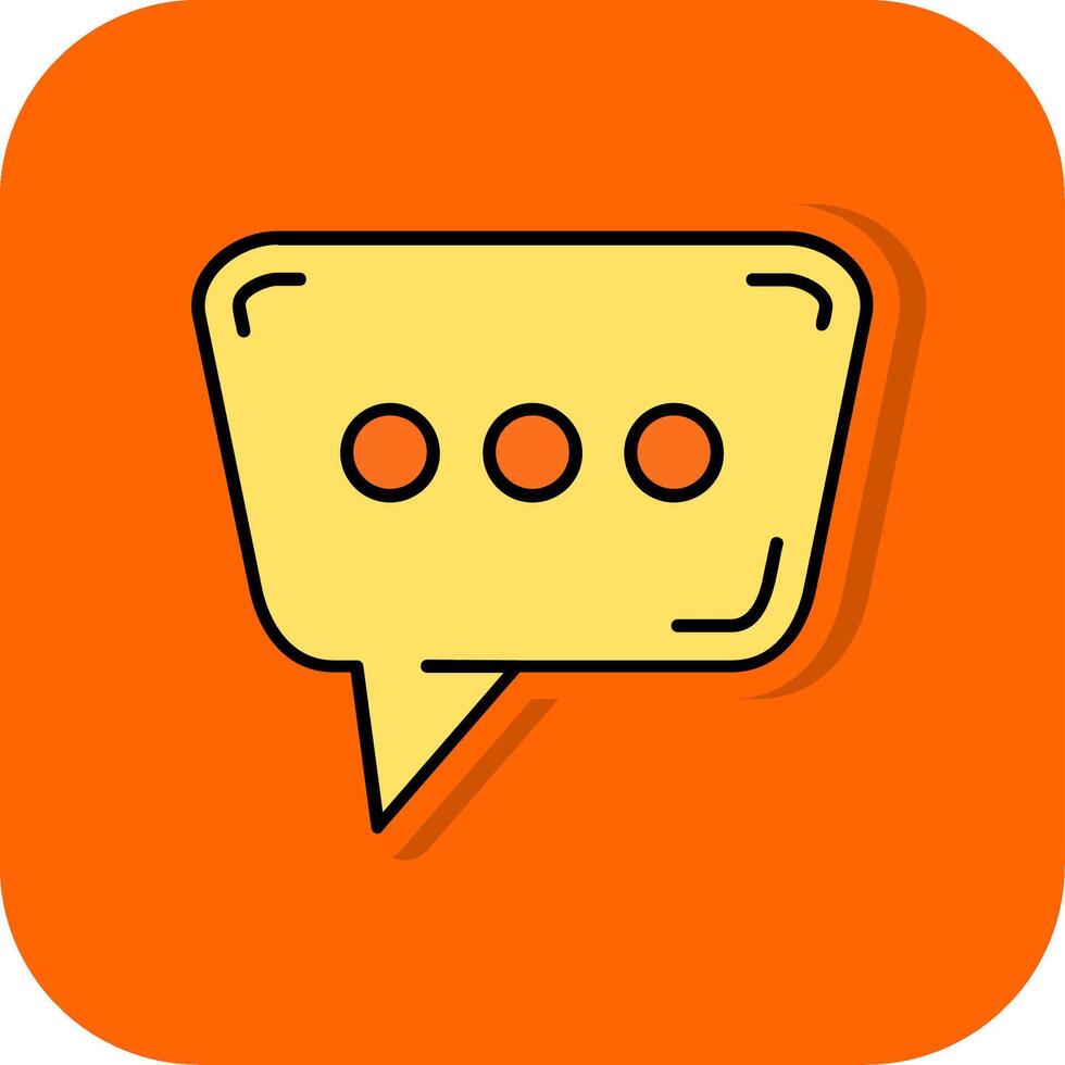 Message Filled Orange background Icon vector