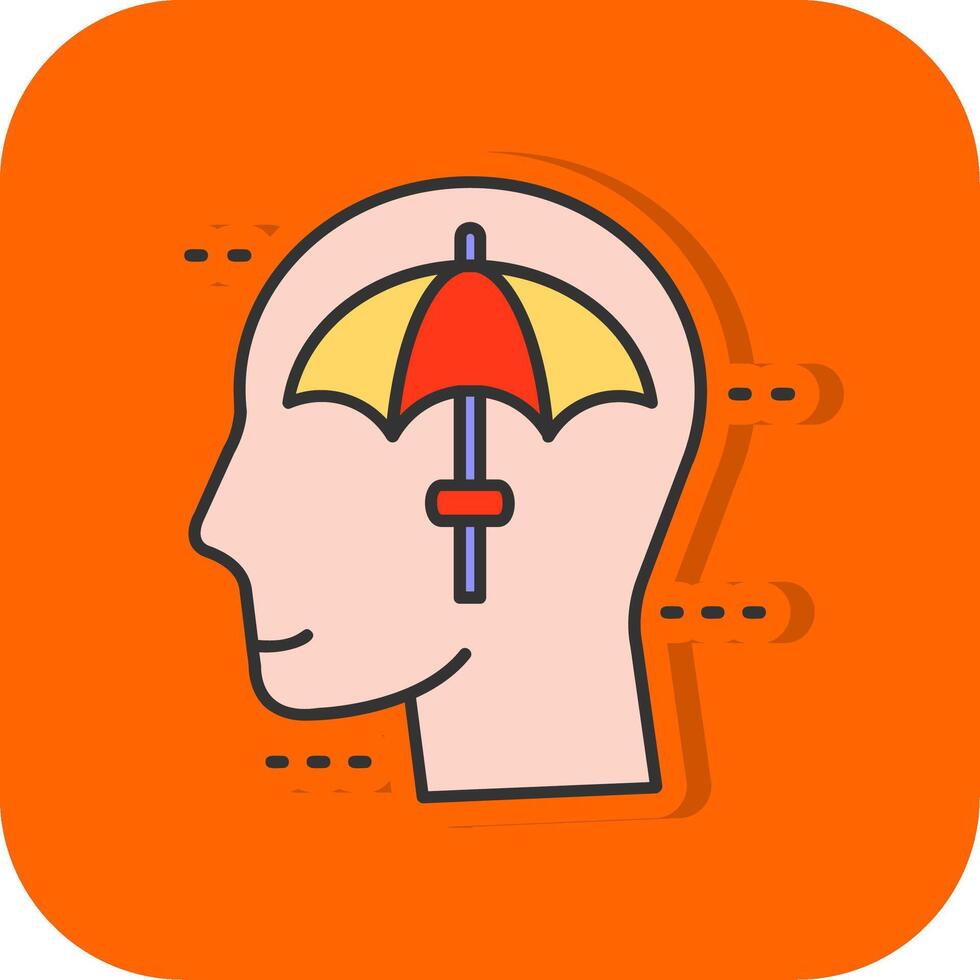 Umbrella Filled Orange background Icon vector