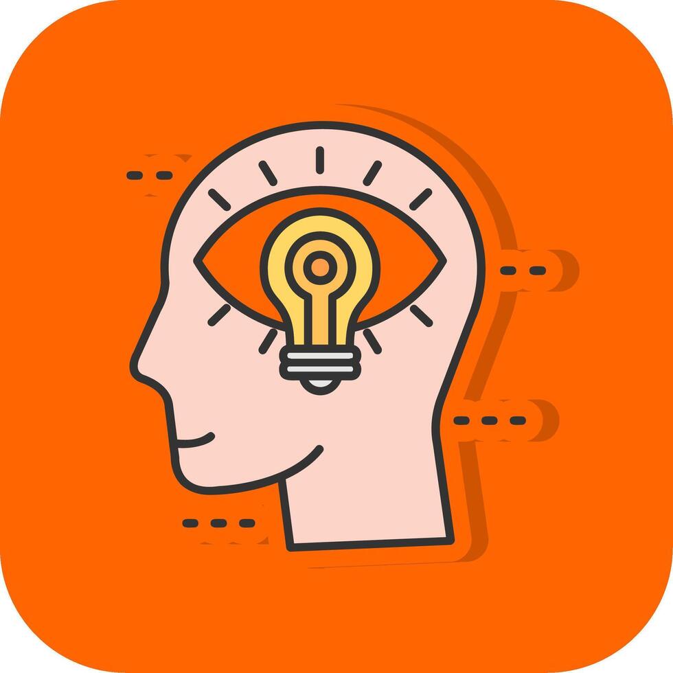 Visualization Filled Orange background Icon vector