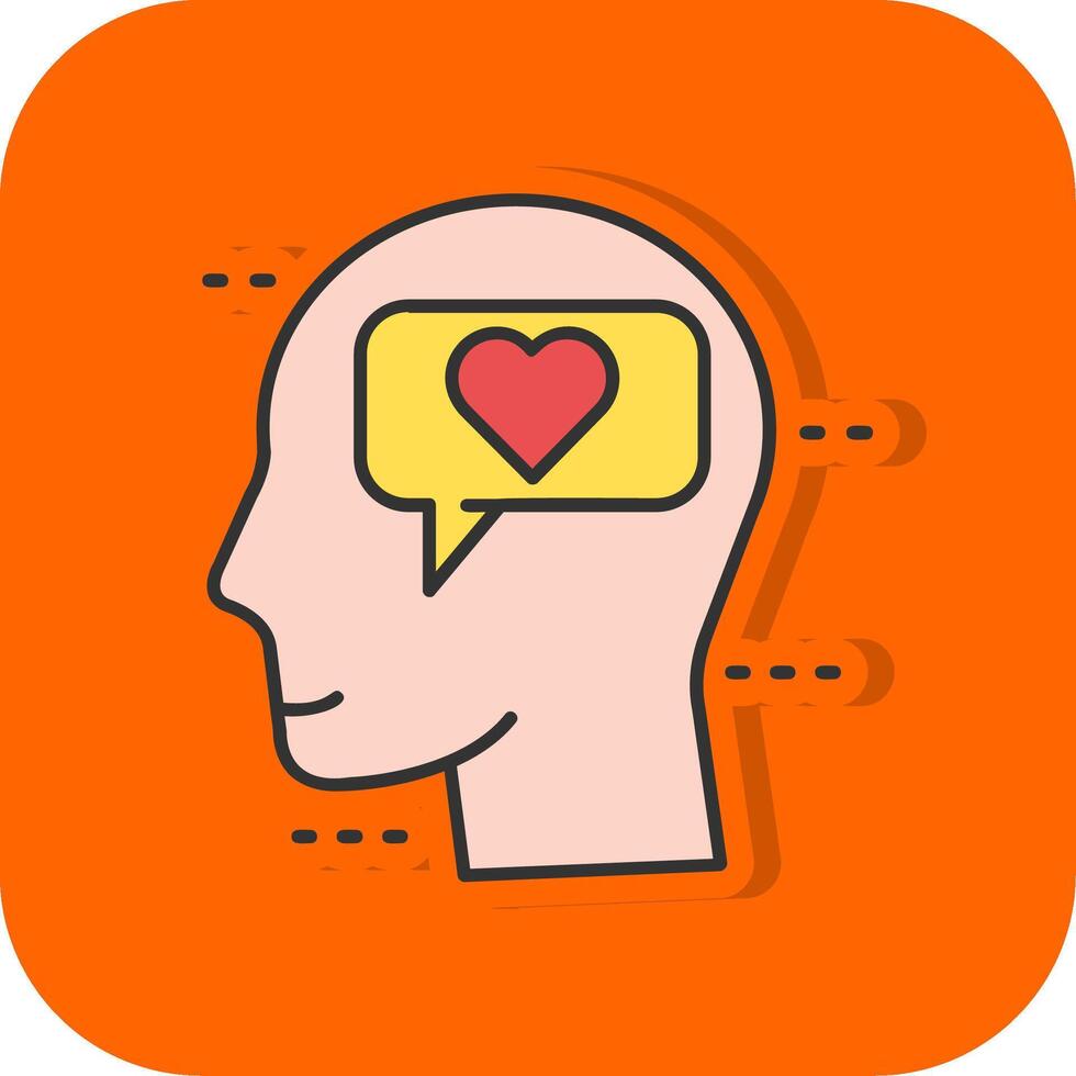 Dialog Filled Orange background Icon vector