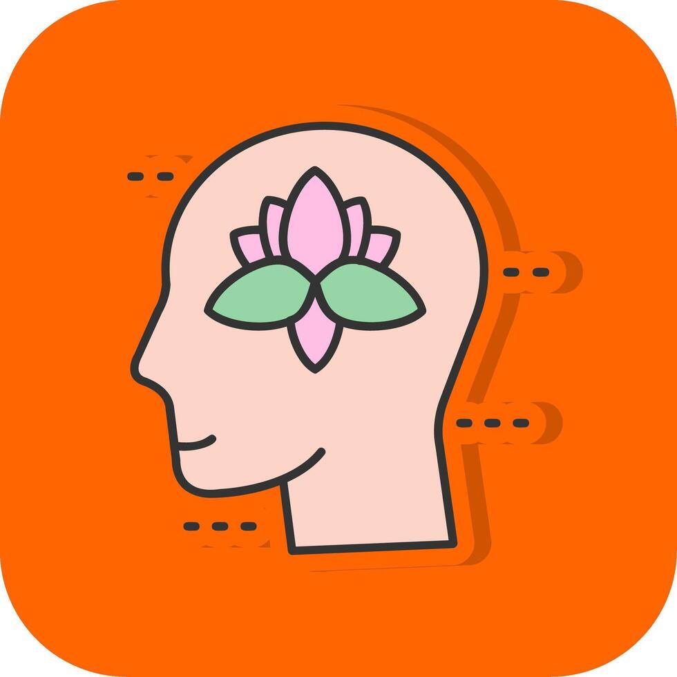 Meditation Filled Orange background Icon vector