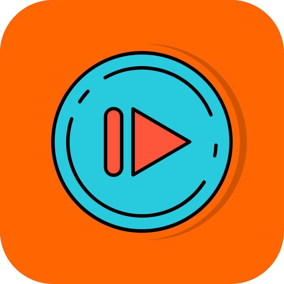 Next Filled Orange background Icon vector