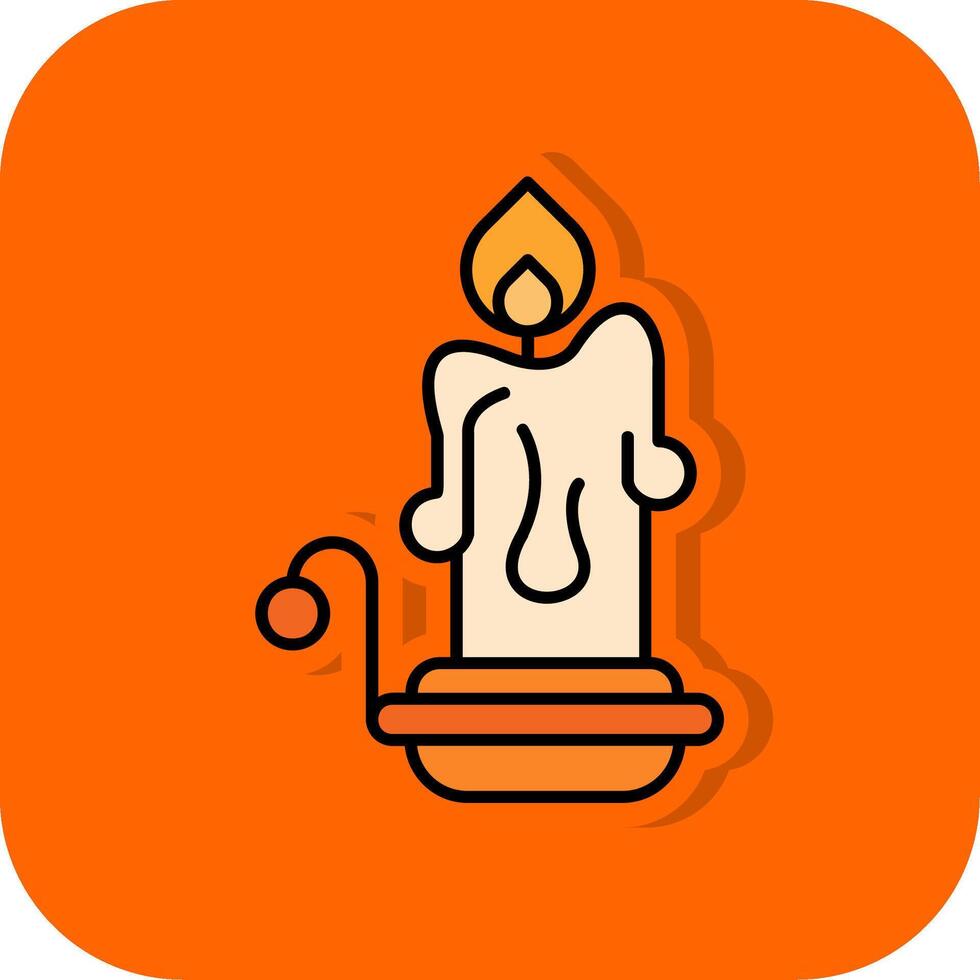 Candles Filled Orange background Icon vector