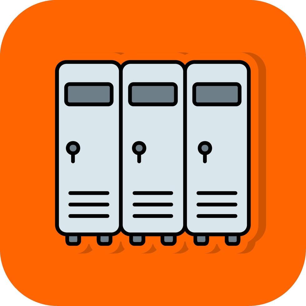 Lockers Filled Orange background Icon vector