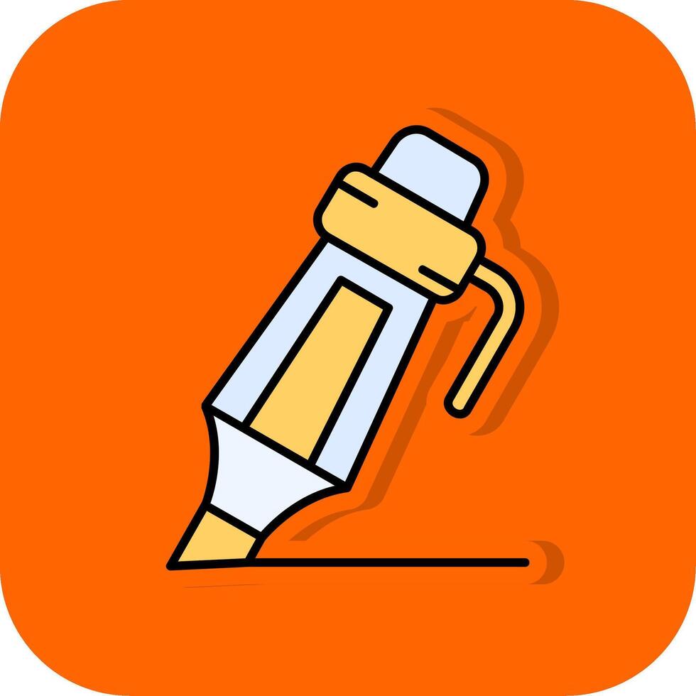 Highlighter Filled Orange background Icon vector