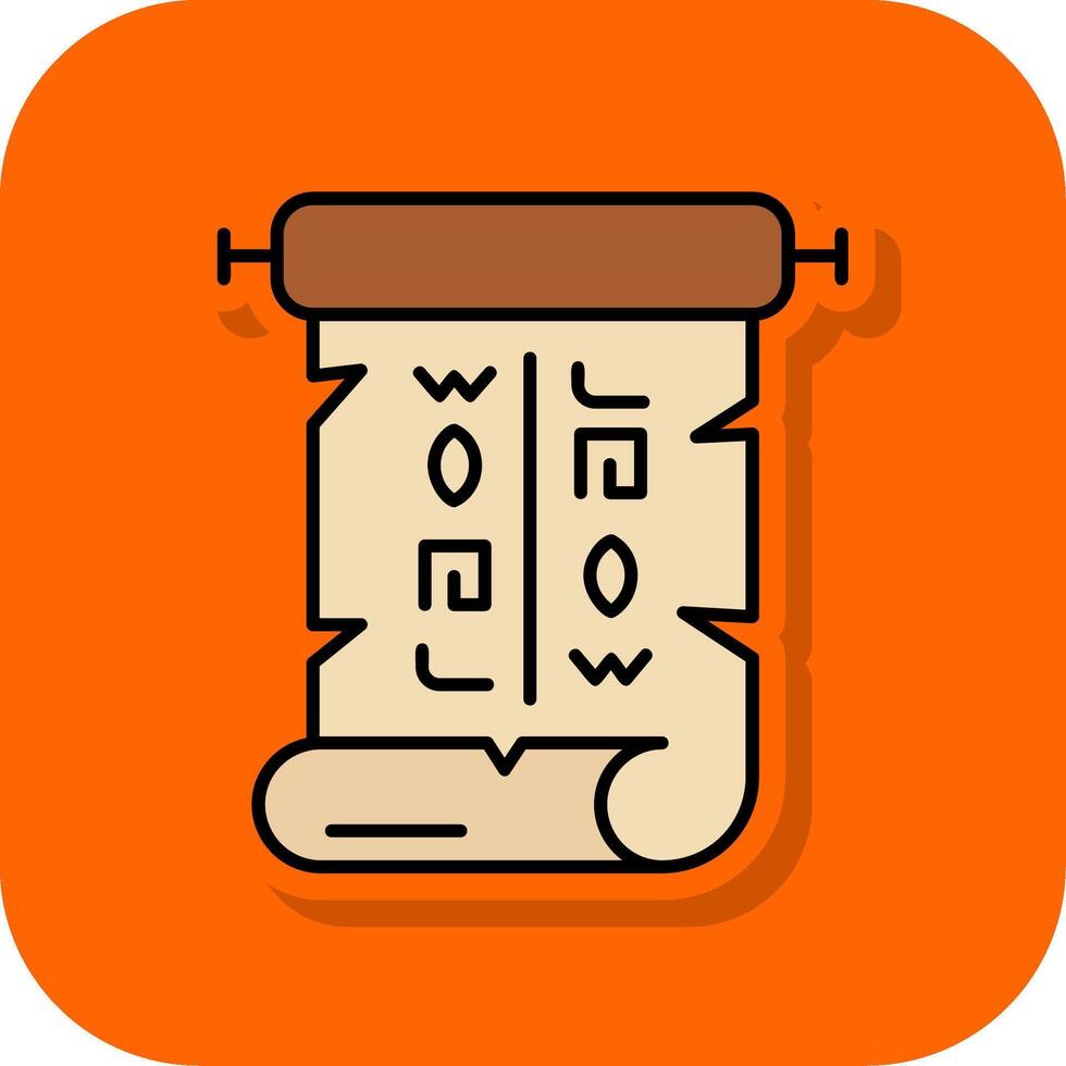 Papyrus Filled Orange background Icon vector