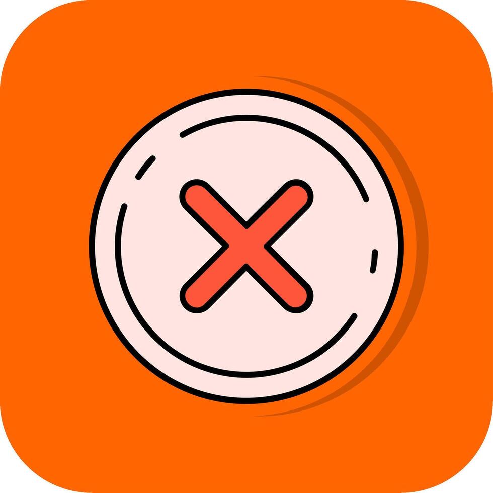 Cancel Filled Orange background Icon vector
