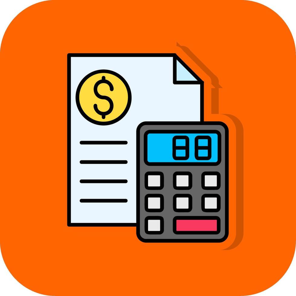 Calculator Filled Orange background Icon vector