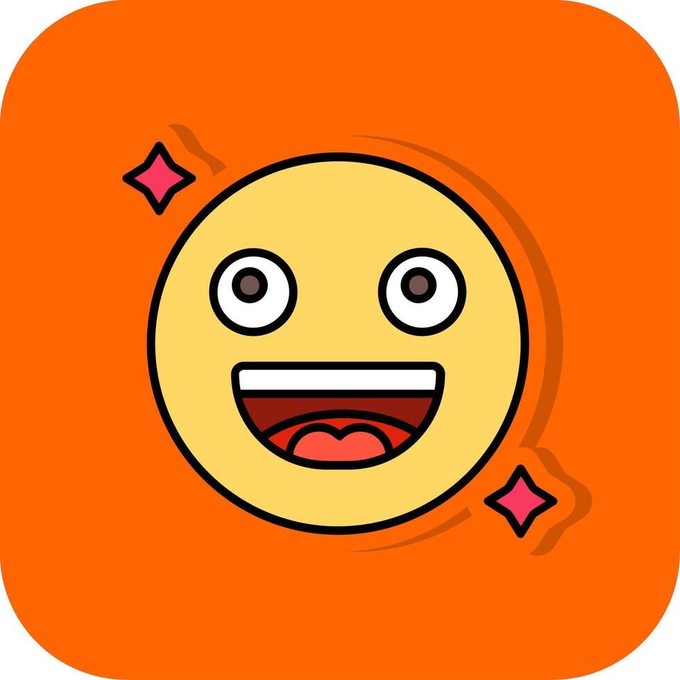 sonrisa lleno naranja antecedentes icono vector